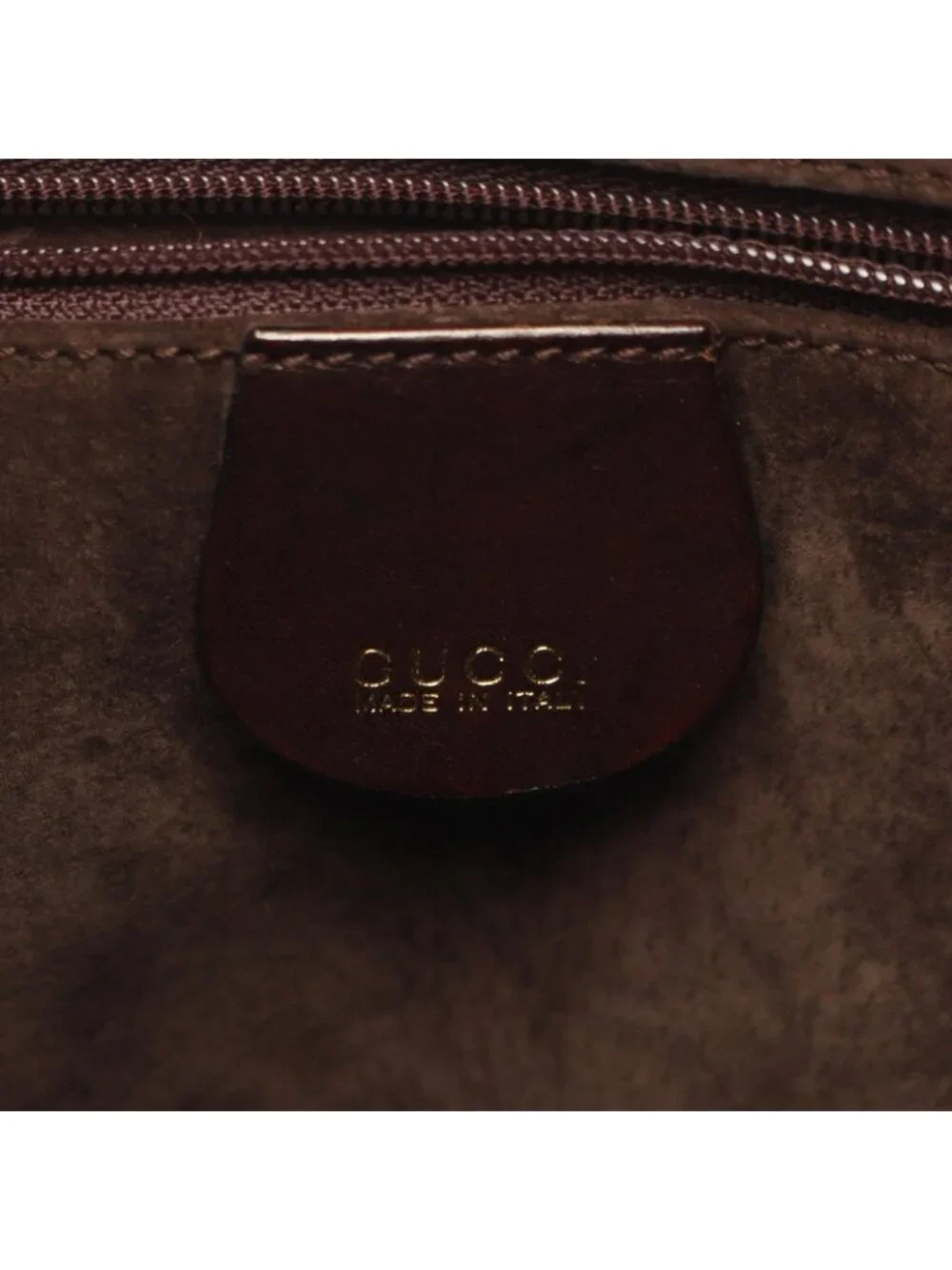 Gucci Handbag Bamboo 2-Way 001 Dark Brown Leather Braided Shoulder - Picture 4 of 11